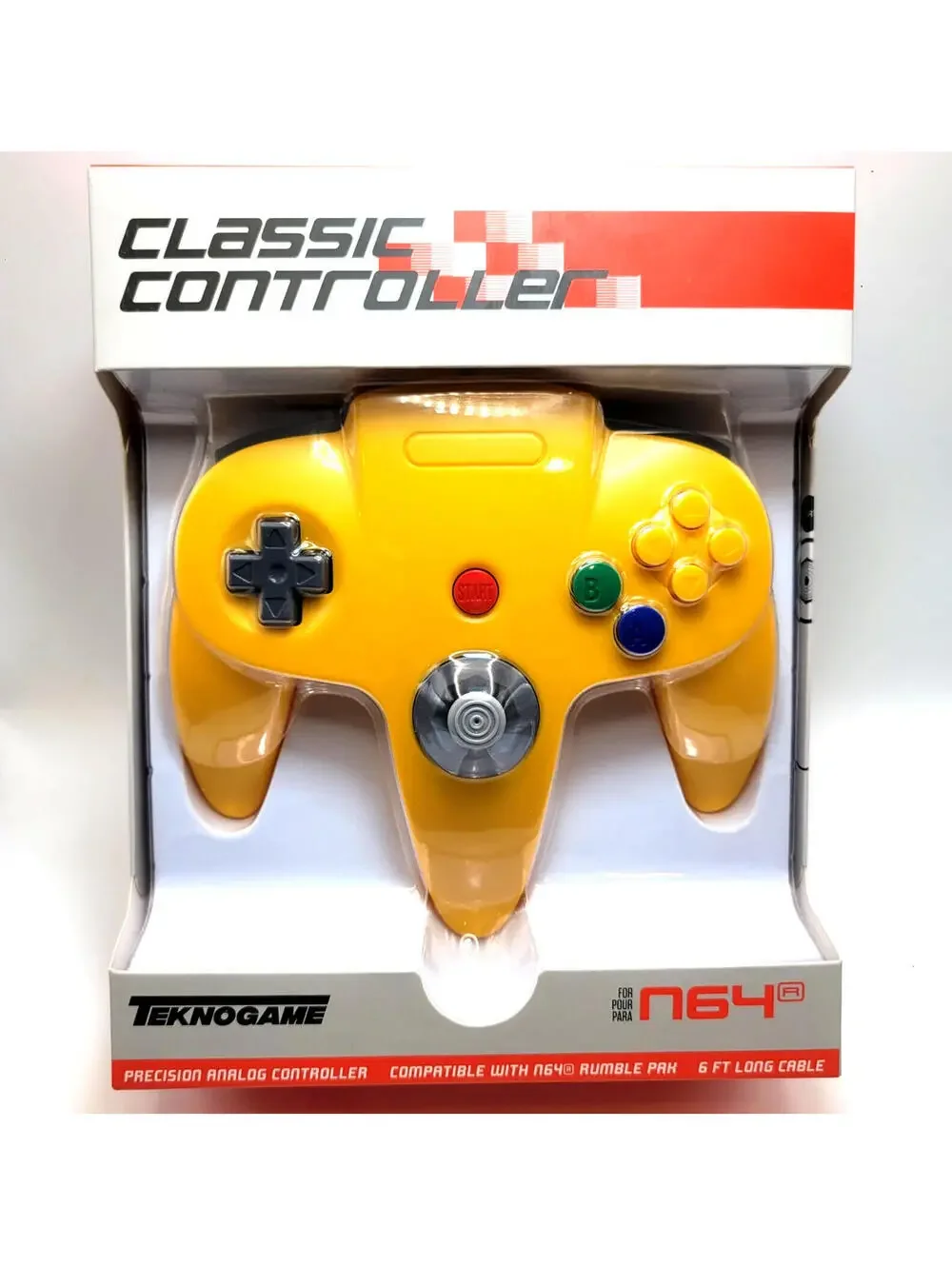 Nintendo 64 Wired Controller for N64 - TeknoGame® - Yellow - NEW IN BOX!